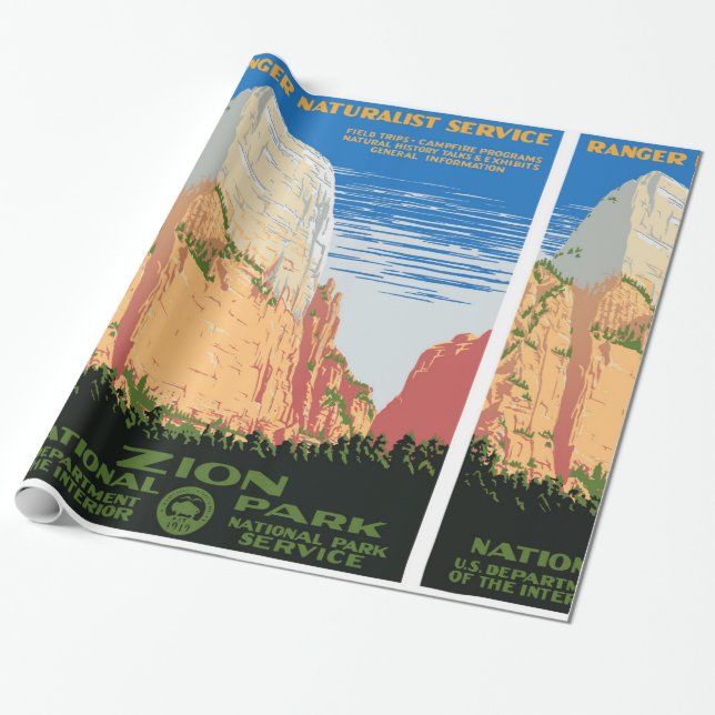 Zion nationalpark presentpapper (Utrullad)