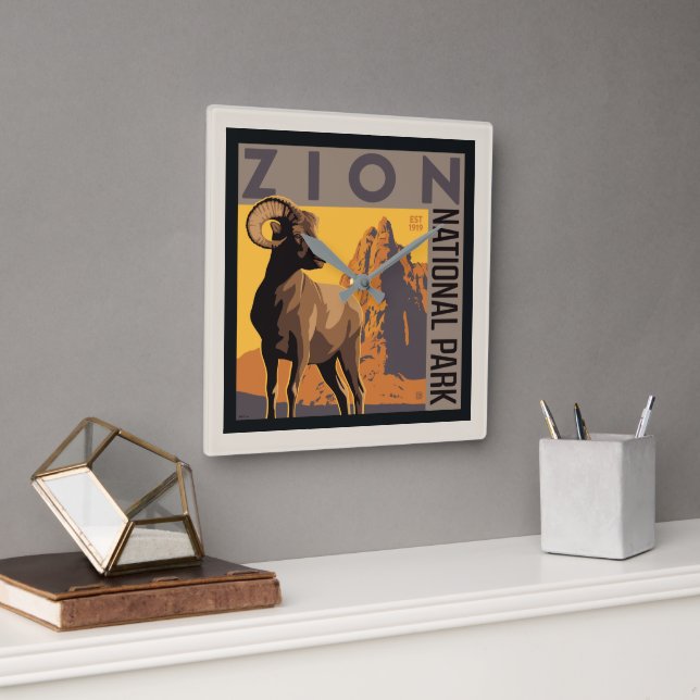 Zion nationalpark | Ram Fyrkantig Klocka (Kontor)