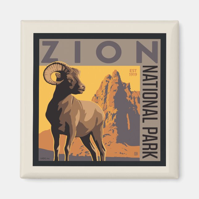 Zion nationalpark | Ram Magnet (Framsidan)