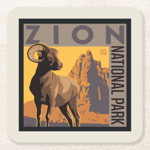 Zion nationalpark Ram Underlägg Papper Kvadrat