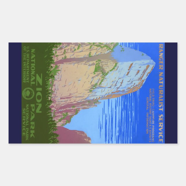 Zion nationalpark rektangulärt klistermärke (Framsida)