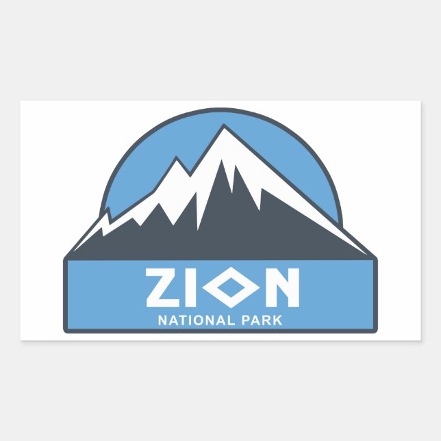 Zion nationalpark rektangulärt klistermärke (Framsida)