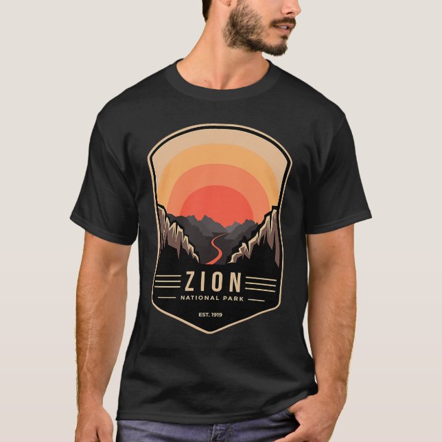 Zion nationalpark Retro Vintage T Shirt (Framsida)