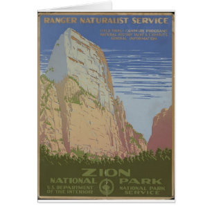 Zion nationalpark Springdale 1938 Utah Hälsningskort