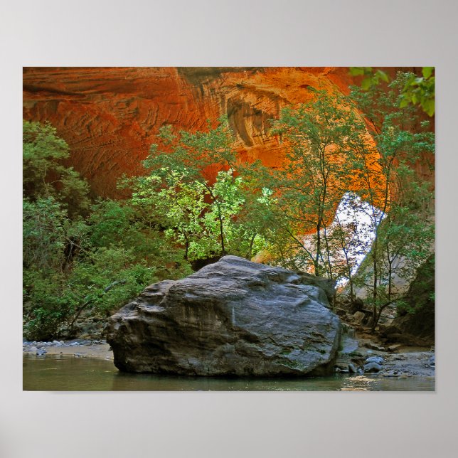 Zion nationalpark Sten i floden Virgin Poster (Framsidan)