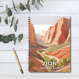 Zion nationalpark | Travel Watercolor Valley Anteckningsbok