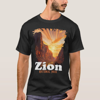 Zion Nationalpark USA Stig Utforska Utah Camping H T Shirt