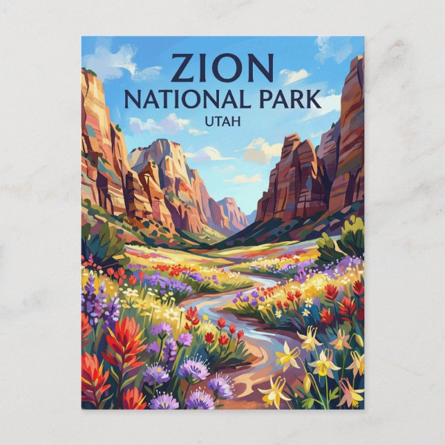 Zion nationalpark Utah Vykort (Framsida)