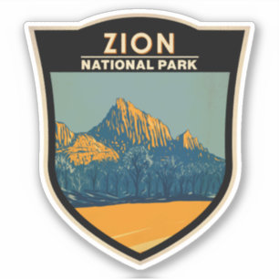 Zion nationalpark Utah Watchman-Vintagen Klistermärken