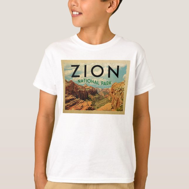 Zion nationalpark Vintage resor T Shirt (Framsida)