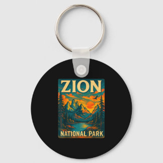 Zion nationalpark vintage resor utomhus nyckelring