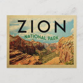 Zion nationalpark Vintage resor Vykort
