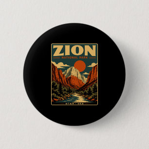 Zion nationalpark vintage retro kanjon utomhus knapp