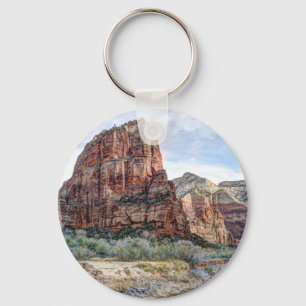 Zion nationalparkänglar som landar - Digital mål Nyckelring