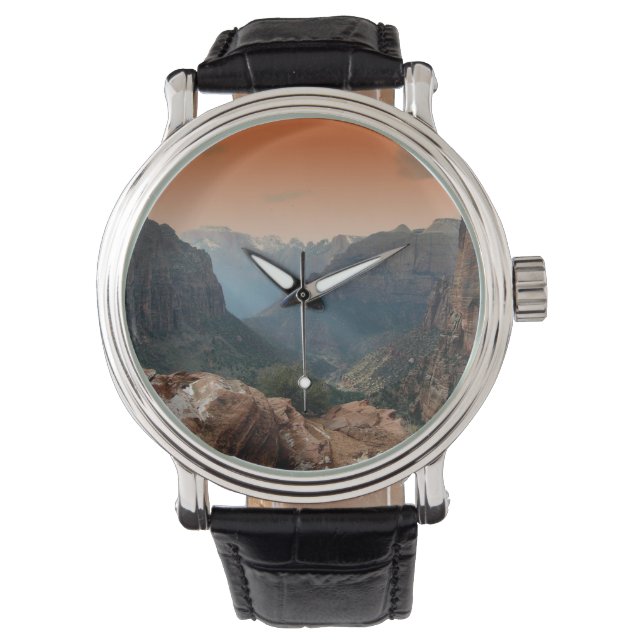 Zion nationalparksbergen Landskap Armbandsur (Framsida)