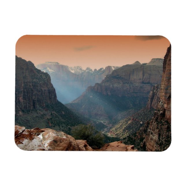 Zion nationalparksbergen Landskap Magnet (Horisontell)
