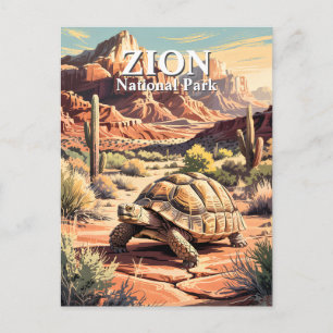 Zion Öken Sköldpadda Vintage Resestil Anpassad Vykort