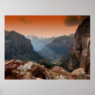 Zion Park, Utah fantastisk naturvetenskap Poster
