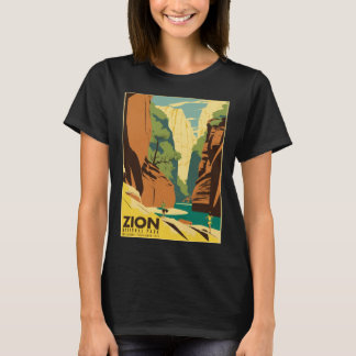 Zion The Narrows National Park Tourist Vintage Pos T Shirt