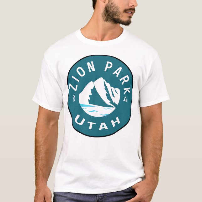 Zion Utah National Park Travel Hiking Camping T Shirt (Framsida)