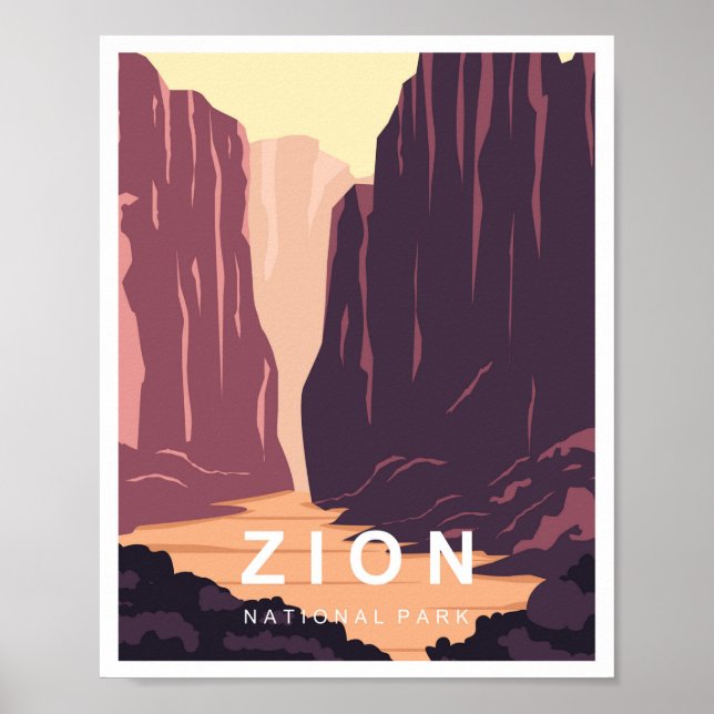 Zion Utah Nationalpark Poster (Framsidan)