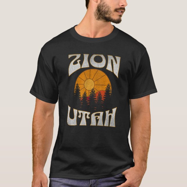 Zion Utah Natur Hike Vintage utomhus T Shirt (Framsida)