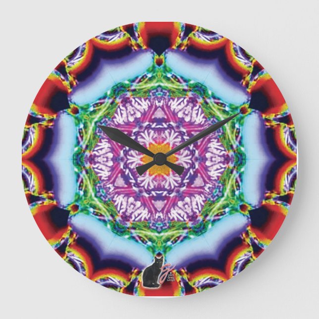 Zionesque Kaleidoscope Stor Klocka (Framsida)