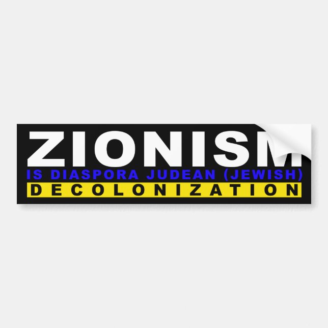 ZIONISM ÄR DEKOLONISERING BILDEKAL (Framsidan)