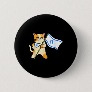 Zionist Cat israelisk Flagga Pro-israel judisk Knapp