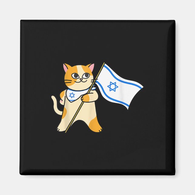 Zionist Cat israelisk Flagga Pro-israel judisk Magnet (Framsidan)
