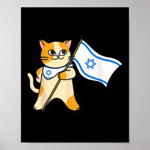 Zionist Cat israelisk Flagga Pro-israel judisk Poster