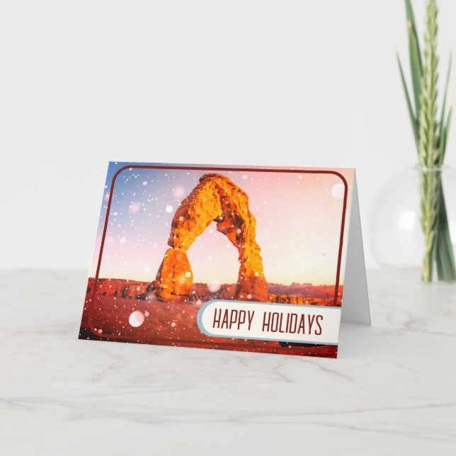Zions National Delicate Arch Utah holiday card  Kort (Framsida)