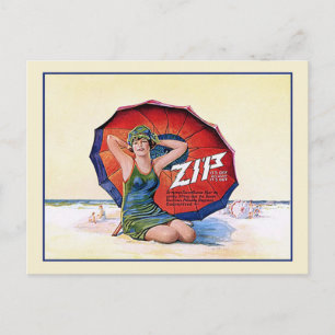 Zip Hårborttagning Vintage 1924 Retro Annons Vykort