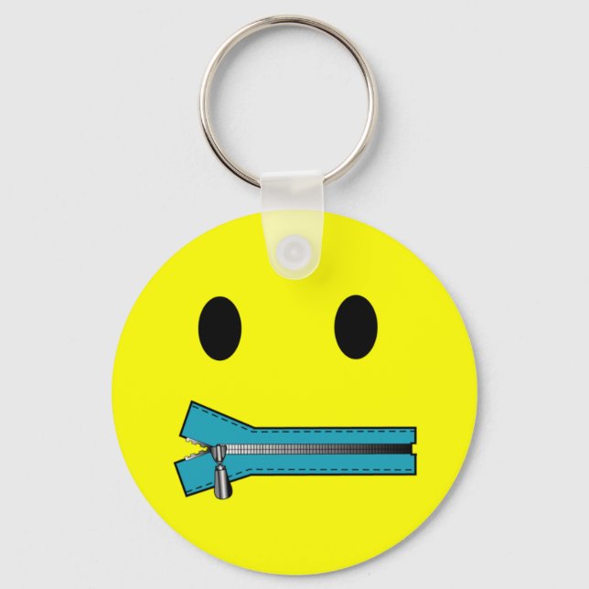 "zip it ANSIKTE KEYCHAIN Nyckelring (Framsida)