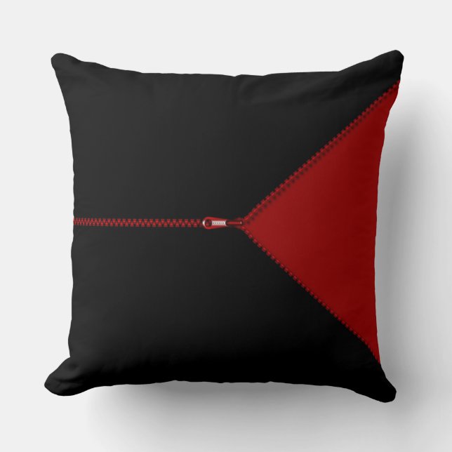 Zip IT upp Faux Zipper Dekorativ kudde (Framsida)