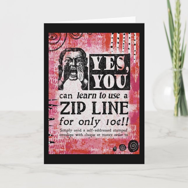Zip Line - Funny Vintage annons Kort (Framsida)