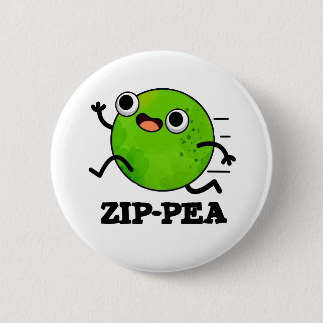 Zip-pea Funny Zippy Pea Pun Knapp (Framsida)