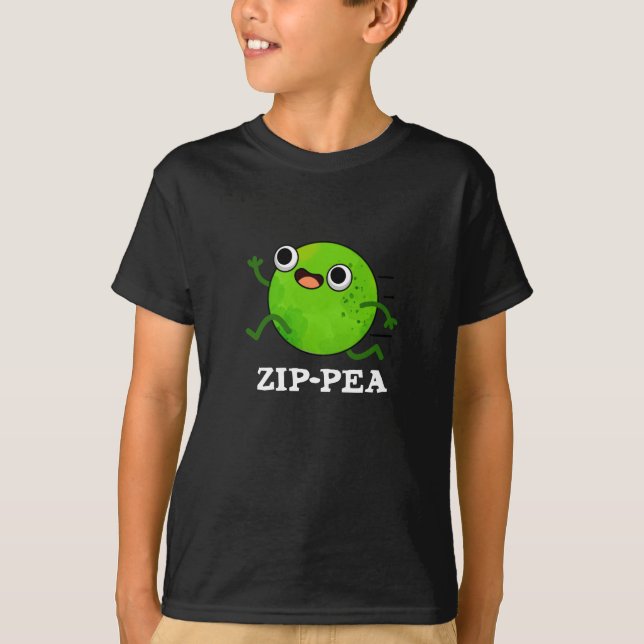 Zip-pea Funny Zippy Pea Pun Mörk BG T Shirt (Framsida)
