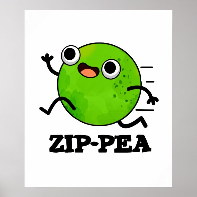 Zip-pea Funny Zippy Pea Pun Poster (Framsidan)