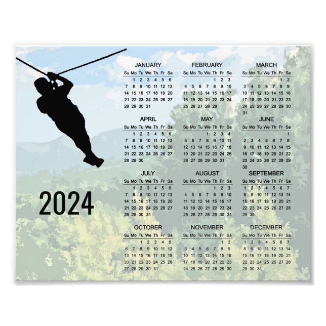 Zipline Äventyr 2024 Kalender Poster (Framsidan)