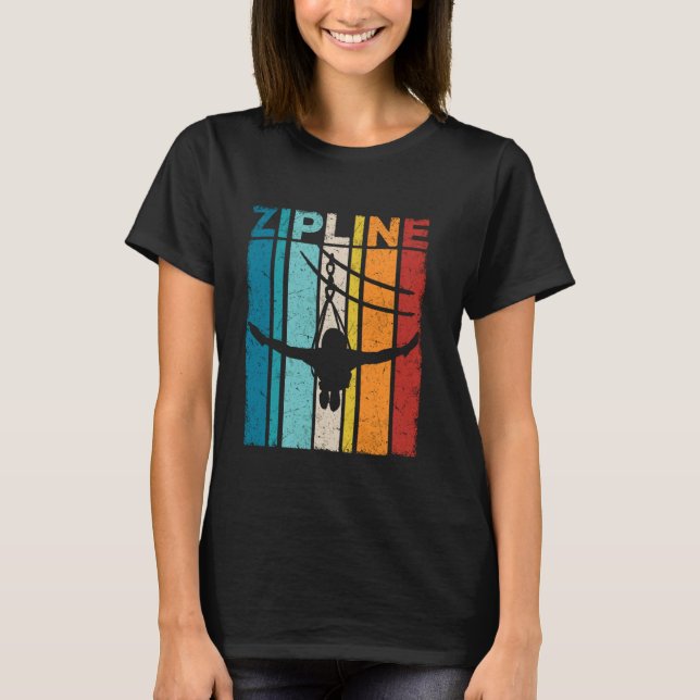 Zipline Enthusiast Ziplining T Shirt (Framsida)