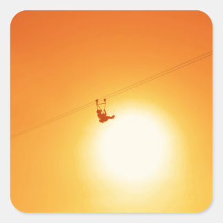 zipline fyrkantigt klistermärke