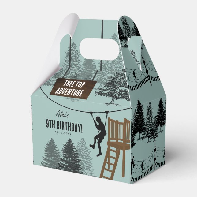 Zipline Repkurs Utomhus Park Äventyr Födelsedag Presentaskar (Framsidan Sidan)