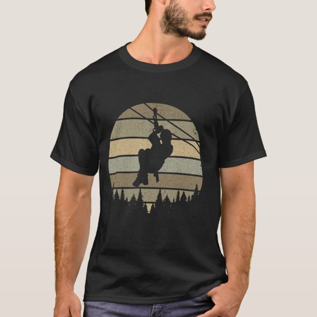 Zipline Ziplining 1 T Shirt (Framsida)