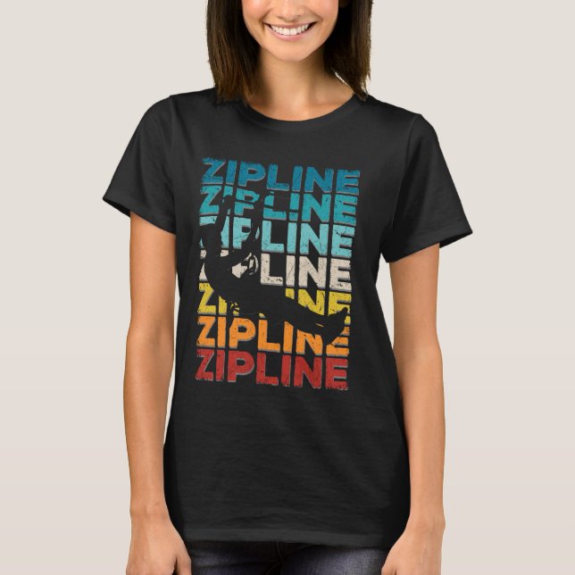 Zipline Ziplining T Shirt (Framsida)