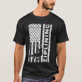 Zipline Ziplining USA T Shirt