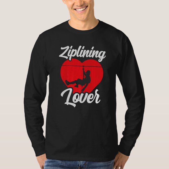 Ziplining Hobby Sports Zipline Ord T Shirt (Framsida)