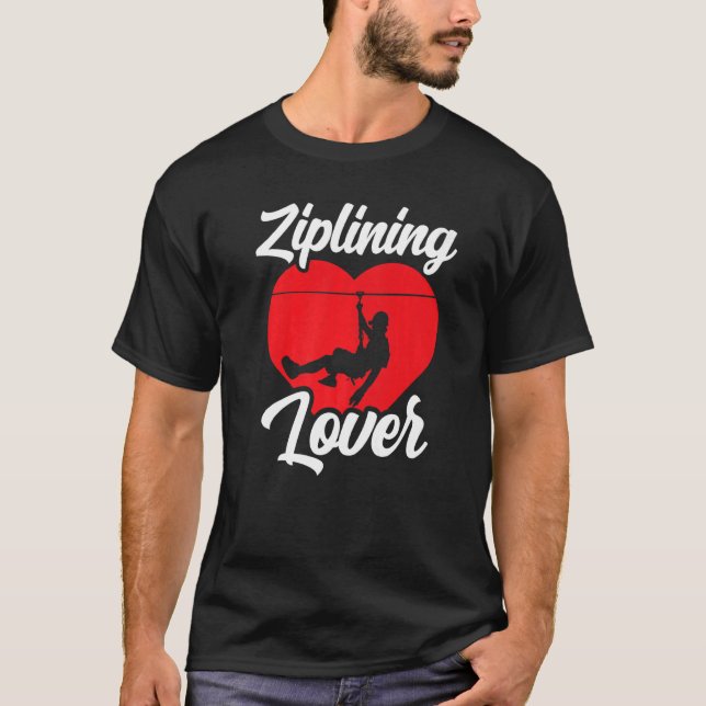Ziplining Hobby Sports Zipline Ord T Shirt (Framsida)