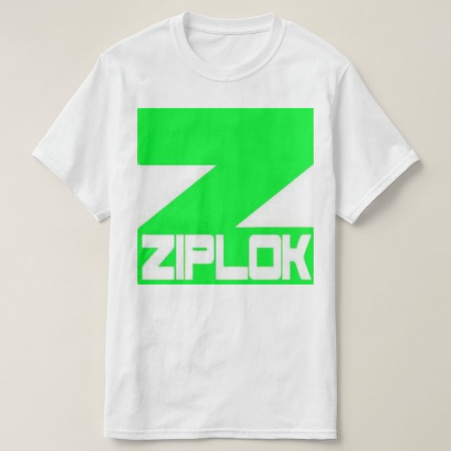 Ziplok - neongrönt - vitT-tröja T Shirt (Design framsida)
