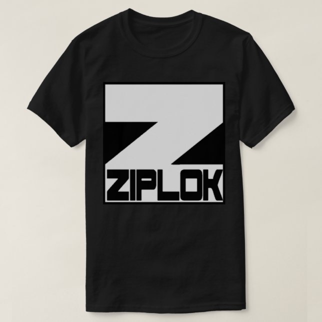 Ziplok - vitlogotyp - svart T-tröja T Shirt (Design framsida)